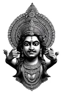 small vertical design related to lord lakshmi narasimha tattoo design idea