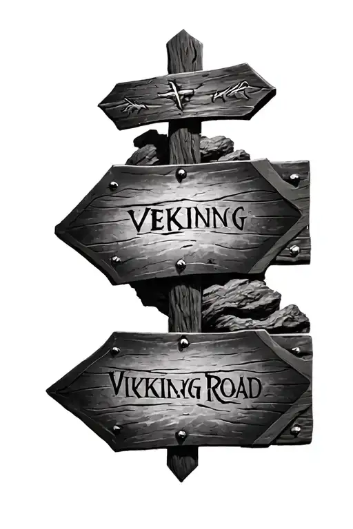 VIKING ROAD SIGNS TATTOO tattoo design idea