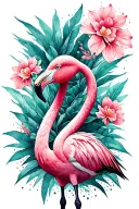 Flamingo tattoo design idea