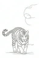 tiger walking tattoo design idea