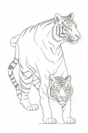 tiger walking tattoo design idea
