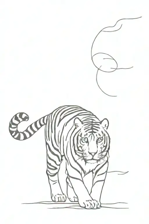 tiger walking tattoo design idea