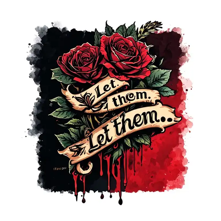 "Let them..." pain quote tattoo design idea