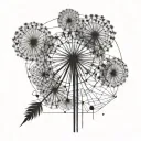 Dandelion blowing tattoo design idea