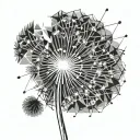 Dandelion blowing tattoo design idea