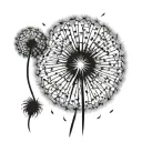 Dandelion blowing tattoo design idea