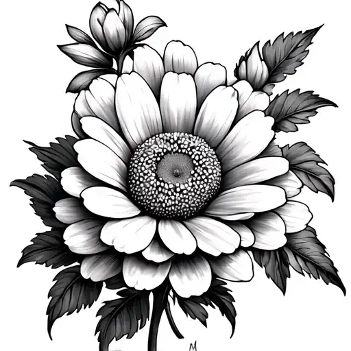 daisy and peony flower for brother sister tattoo design tattoo design idea