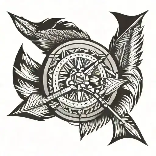 native american arrow with african shield tribal tattoo tattoo design idea