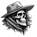 Cossack skull detailed tattoo design idea