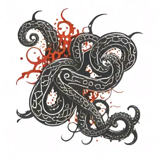 Geometric interpretation of a Celtic knot with octopus tentacles tattoo design idea