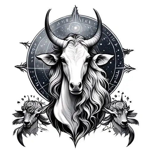 Taurus Virgo Sagittarius and capricorn tattoo design idea