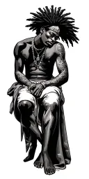 african king sitting tattoo design idea