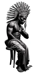 african king sitting tattoo design idea