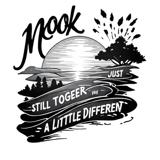 The word nook with sun rising and setting with the quote still together just a little diffrent  tattoo design idea
