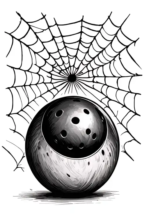 spider web bowling tattoo design idea