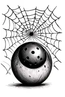 spider web bowling tattoo design idea