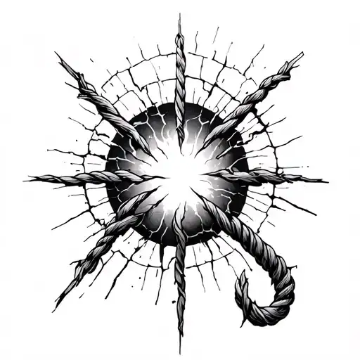 noose turn in a broken halo tattoo design idea