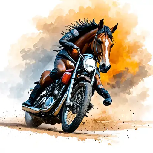 Tattoo design with horse, sports motorcycle, bicycle and running tattoo design idea