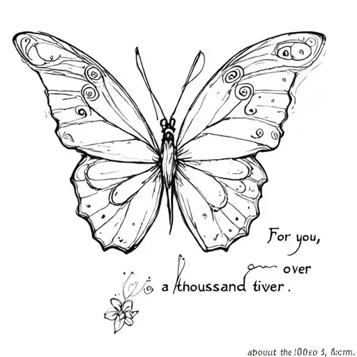 Tattoo #3: about 10cm by 2cmQuote reading... "For you, a thousand times over" and a butterfly added at the end On the tattoo design idea