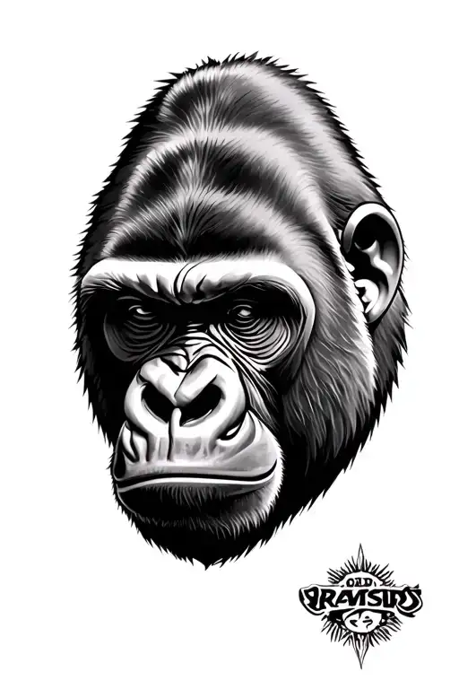 gorilla face tattoo design idea