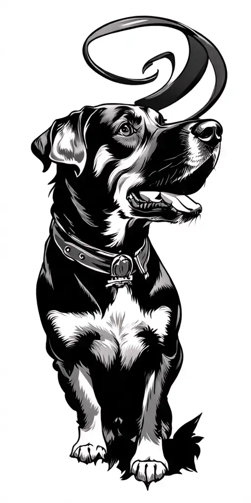 Captain Morgan Rum Golden Retreiver Named Reese tattoo design idea