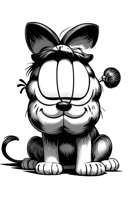 Garfield  and odie tattoo design idea