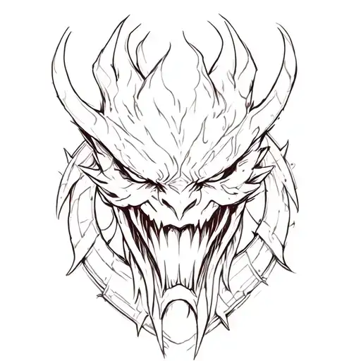 balrog head tattoo design idea
