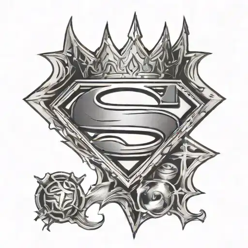 Superman logo with a King's tattoo design idea