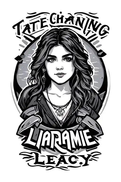 "Tate Channing Laramie Legacy" simple kids names tattoo design idea