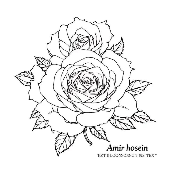 "Amir hosein " rose blooming tattoo design idea