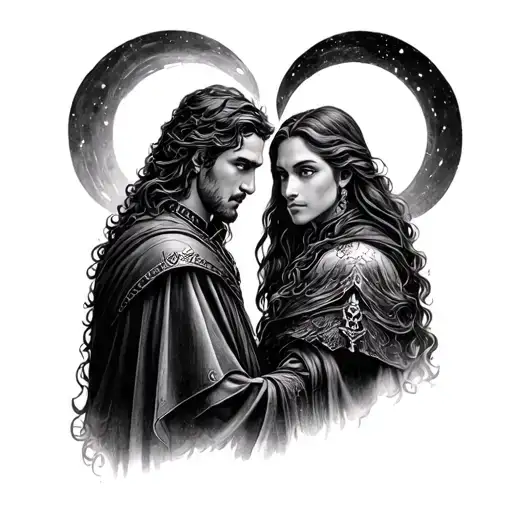 lord of the rings couple tattoo tattoo design idea
