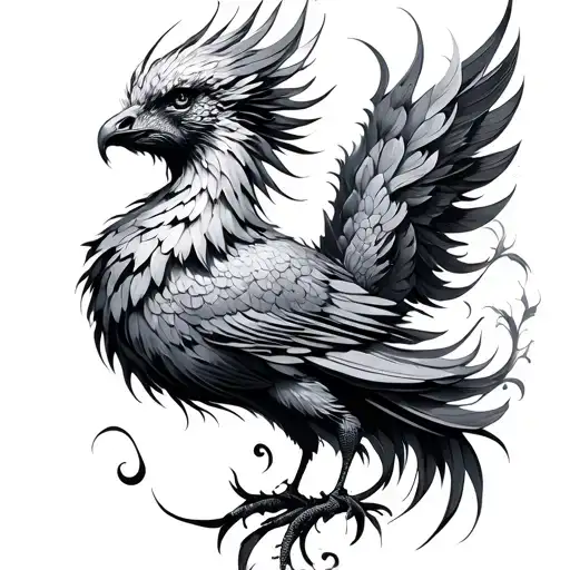 Feminine Phoenix tattoo design idea