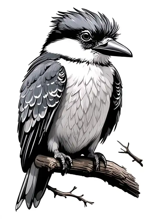 kookaburra sitting tattoo design idea
