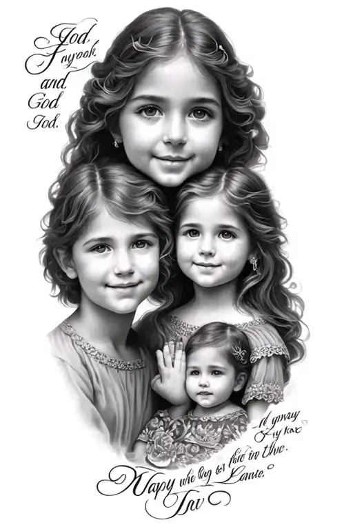family and god with a bible verse tattoo design idea
