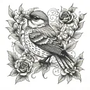 lark tattoo design idea