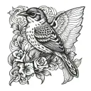 lark tattoo design idea