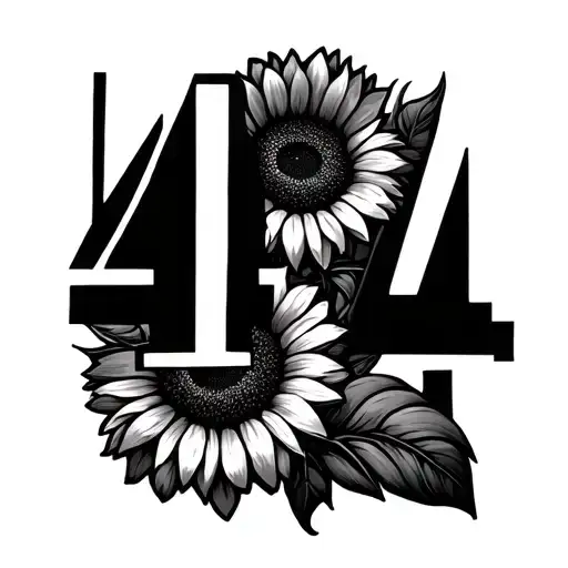 "444" I want an arm sleeve with sunflowers wrapped, the ocean tattoo design idea