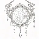 phrase what if in a broken mirror and that the pieces of that mirror are held by chains tattoo design idea