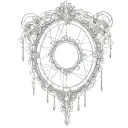 phrase what if in a broken mirror and that the pieces of that mirror are held by chains tattoo design idea