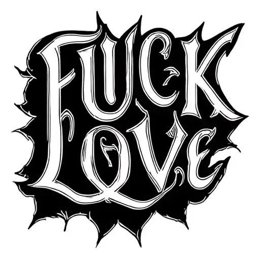 "FUCK LOVE " Two Word Ambigram Generator tattoo design idea