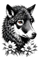 sheep in wolf's clothing flower blooming tattoo design idea