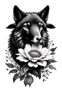 sheep in wolf's clothing flower blooming tattoo design idea