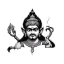 Small Hanuman tattoo design idea