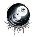 Sun and Luna tattoo design idea