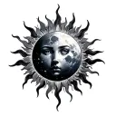 Sun and Luna tattoo design idea
