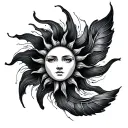 Dotwork Sun tattoo design idea