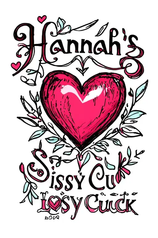 "Hannah's Sissy Cuck" love heart tattoo design idea