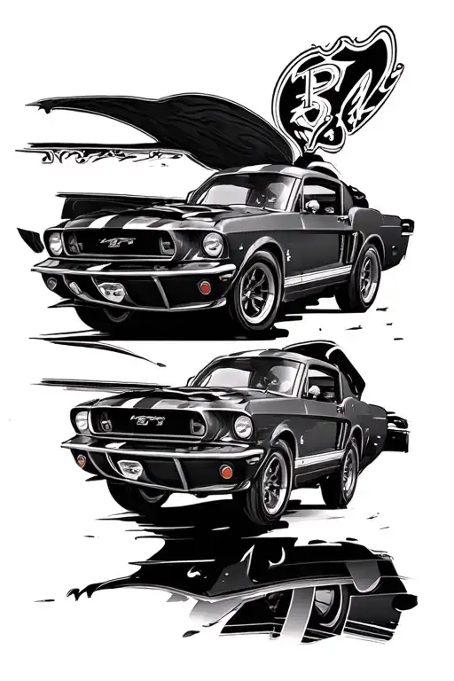 Ford Mustang tattoo design idea