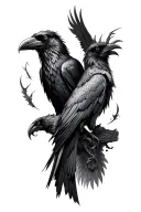 Odins Ravens Huginn and Muninn tattoo design idea