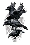 Odins Ravens Huginn and Muninn tattoo design idea